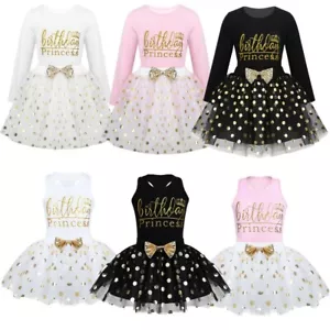 Baby Kids Girls Dress Outfit Birthday Princess Party Polka Tutu Skirt Clothes
