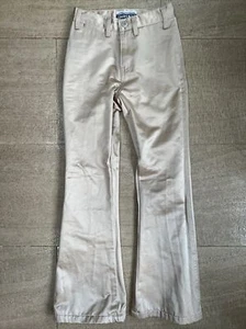 Limited Too Holiday Shiny Satin Dress Girls Pants 10 Beige Gold Excellent! Flare - Picture 1 of 10