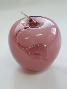 Fenton APPLE Paperweight DUSTY ROSE OVERLAY Vintage, EUC - Picture 1 of 12