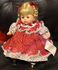 Original Madame Alexander Pussycat 14 Inch Very Rare In A Red Dress & Hair Bows