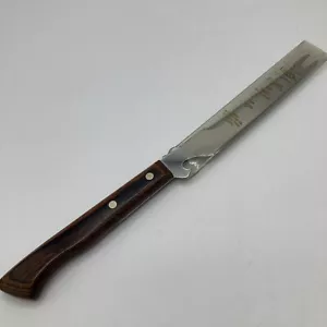 Ekco Flint Bar Knife Double Edge Cutter Wood Handle Stainless Vanadium USA - Picture 1 of 5