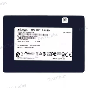 Micron 5200 MAX 960GB SSD 2.5" 6Gbps SATA MTFDDAK960TDN-1AT1ZABYY 95%+ Health - Afbeelding 1 van 1