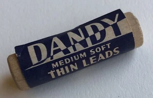 Vintage DANDY Mechanical Pencil Lead Medium Soft 1.1mm 1-3/8" NOS Wood Tube USA - Picture 1 of 10