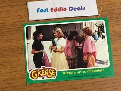 TOPPS 1978 THE GREASE THE MOVIE BUBBLEGUM CARD 112 SANDY AND RIZZO PINK LADIES - Image 1 of 2