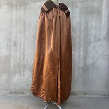 Antique 1920s Brown Silk Satin Floor Length Cape Coat Two Tone Mystical Vintage