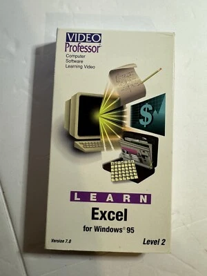 Learn Excel For Windows Level 1 VHS 1995 NM-MINT Video Professor - Image 1 of 3