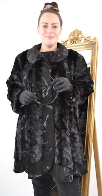 CHAQUETA DE PIEL DE VISÓN REAL US3736 ABRIGO DE PIEL DE VISÓN RANCHO RIBETE DE CUERO TALLA 3XL CHAQUETA DE VISÓN Foto 1 de 4