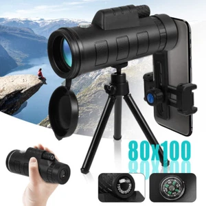 Day/Night Vision 80x100 Zoom HD Monocular Starscope Monocular Telescope BAK4 US - Picture 1 of 16
