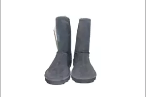 Sheep Skin Womens Winter Thermal Gray Snow Hickory Boots With Ankle thermal Fur - Picture 1 of 4