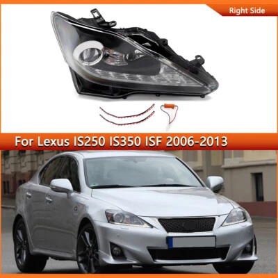 Headlight For 2006-2013 Lexus IS250 IS350 LED DRL Projector Headlamp Passenger - Image 1 of 4