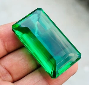 Natural Certified Green Emerald 120 Cts Emerald Cut Colombian Loose Gemstone - Picture 1 of 16