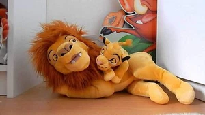 Disney Parks Lion King Mufasa & Baby Simba 15" Plush Stuffed Soft Doll RETIRED - Picture 1 of 2