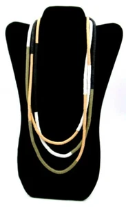 Plunder Necklace Haley Retired Beautiful Stacked Tri-Color Sequins New in Box!!a - Picture 1 of 12