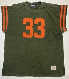 Vintage Y2K American Eagle Sz L Army Green Orange Sleeveless Jersey 90’s - Picture 1 of 8