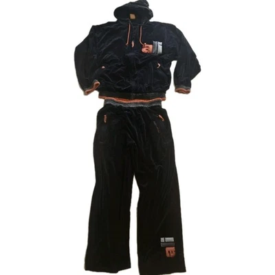 Chándal Vintage Platino Fubu Muhammad Ali Talla M Negro Terciopelo Suelto Y2K Foto 1 de 4