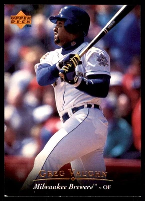 Greg Vaughn 1995 Upper Deck #300 Brewers MLB LEER ENVÍO GRATUITO AutographDen Foto 1 de 2