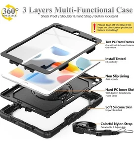 SEYMAC Case for iPad 10.2 iPad 9th/8th/7th. 10.2 inch Full-Body. FREE DELIVERY - Picture 1 of 7