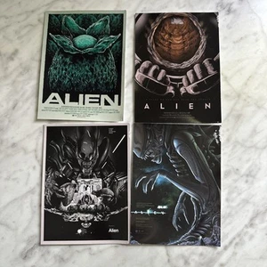 4 ALIEN ALIENS Mini Film Poster Postkarte Karte Mondo Art Künstler - Bild 1 von 4