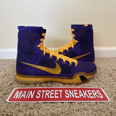 Nike Kobe X 10 Elite Lakers Size 14 PE Player Exclusive Issued Sample Tried On - Image 1 of 4
