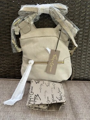 New!! Foley + Corinna Mid City Leather Cream Handbag Purse Crossbody Strap - Image 1 of 4