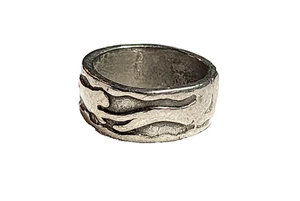 Vintage Sterlingsilber 925 Zuni Katze Bandring Größe 9 ethnisch Handwerk Panther geätzt 9 g - Bild 1 von 24