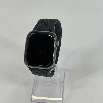 Apple Watch (Series 8) 45mm Graphite Stainless Steel (LTE) w/ Braided Solo Loop - Image 1 of 4