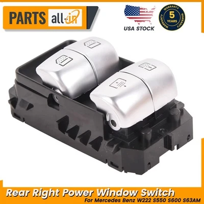 For Mercedes Benz W222 S550 S600 S63AMG 2014-2017 Rear Right Power Window Switch - Image 1 of 4