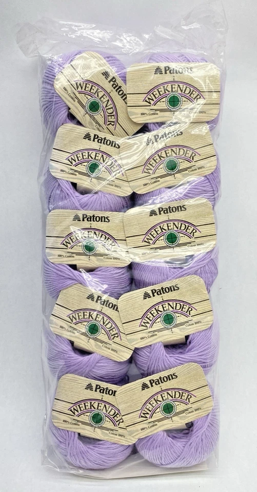 Lot Of 10 Vtg Patons Weekender 5818 Lilac Light Purple 100% Cotton Yarn Balls - Image 1 of 4