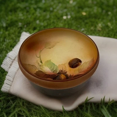 Antiguo cuenco de castaño pintado a mano con pie de moria de nipón Morimura Bros Japón años 20 Foto 1 de 4