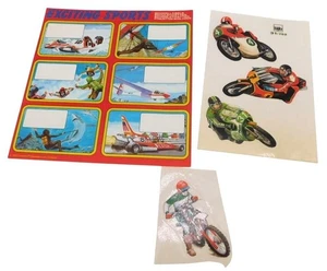 Konvolut Oldtimer Motorrad Sport Dirt Bike Fahrzeug Aufkleber Schule Etiketten 80er - Bild 1 von 4