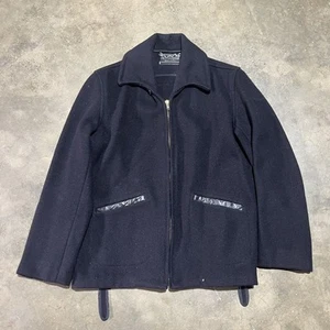 Vintage 60s Howard Uniforms Black Wool Coat 1960s True Vintage - Picture 1 of 6