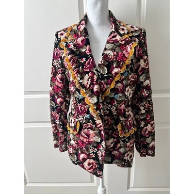 Celia B Sator Corduroy Floral Print Jacket In Multicolor - Image 1 of 4