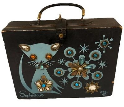 1966 Antiga Bolsa de Mão Enid Collins Cat Sophistikit COMO ESTÁ - Imagem 1 de 4