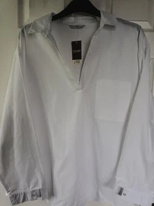 Ladies White Cotton Pull On Blouse. Size 20 BNWT. - Picture 1 of 4