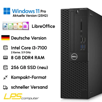 Windows 11 Pro Mini SFF Business PC Dell 3050 i3 8GB RAM 256GB SSD Office PC - Bild 1 von 3