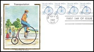 1982 Bicycle 1901 FDC Colorano Silk Transportation Coil Nonprofit Wheeling WV - Picture 1 of 1