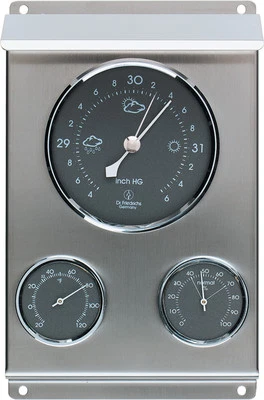 Weather Station Barometer Thermometer Hygrometer Stainless Steel - Image 1 of 3
