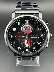Seiko Monster Strike 7th Cronografo Uomo Quadrante Nero Data 42mm Quarzo 7T92-HBY0 - Foto 1 di 15