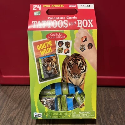 Tatuajes temporales - Temática animal - 24 cajas 4 tatuajes coloridos cada una. ¡Nuevo! Foto 1 de 4