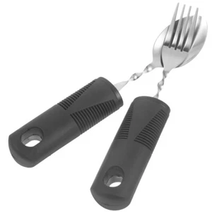 1 Set of Adaptive Utensils for Elderly Disabled Portable Assistant Spoon Fork - Picture 1 of 12