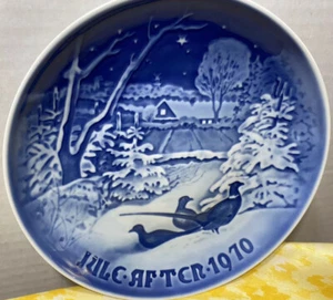 1970 B & G Christmas Plate Pheasant In The Snow At Christmas Vintage Excellent - Picture 1 of 4