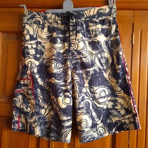 SPEEDO Jet Stream grey cream black abstract pattern cargo pocket shorts size M - Picture 1 of 10