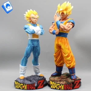 Action Figure Dragon Ball Z Goku SS Vegeta SS 33cm STATUA DA COLLEZIONE Anime - Foto 1 di 21