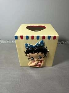 RARE 2004 Betty Boop Patriotic Resin 3D Tissue Box Holder - Picture 1 of 14