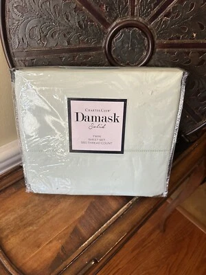 Novo conjunto de lençóis duplos Charter Club damasco verde espuma do mar sólida 550TC 3 peças - Imagem 1 de 2