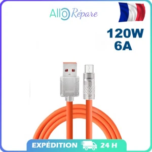Câble 120W - 6A charge Rapide / Synchro Prise USB-C vers USB-C - Photo 1 sur 5