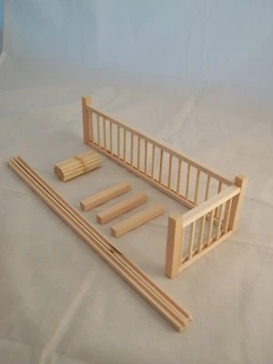 Railing Kit #2A Stairs dollhouse balcony guard 12" 1/12 scale miniature MW12082A - Image 1 of 4
