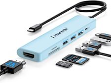 USB C HUB 7 in 1, USB C Multiport Adapter with 4K 30HZ HDMI, USB 3.0 & USB 2.0,