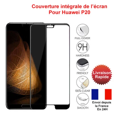 Huawei P20 verre trempé intégrale écran 100% couvert protection totale - Photo 1/4