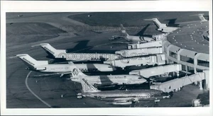 1989 Stampa Foto Aerei al Branff Terminal Kansas City Aeroporto Anni 80 - Foto 1 di 2